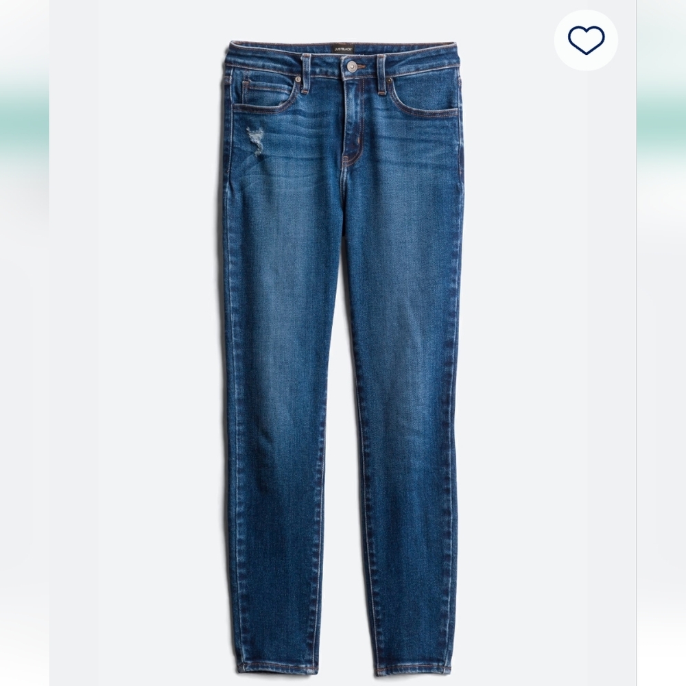 Distressed High Rise Skinny Jeans - Blue